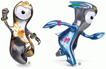 2012 London Olympics Mascot Logo (2012) - London 2012 mascots Wenlock (left) and Mandeville (right)
