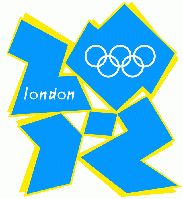 2012 London Olympics Alternate Logo (2012) - Four blue shapes forming the year 2012 with 'London' and rings