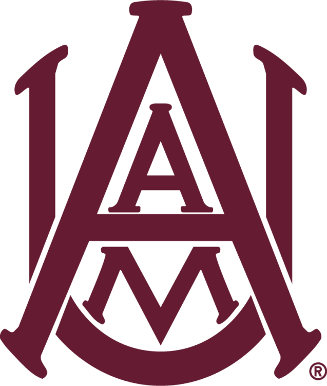 Alabama A&M Bulldogs Logo Alternate Logo (2023-Pres) - Interlocking AAMU logo in a darker shade of maroon. This was previously the Primary and has been in use since 1972. SportsLogos.Net