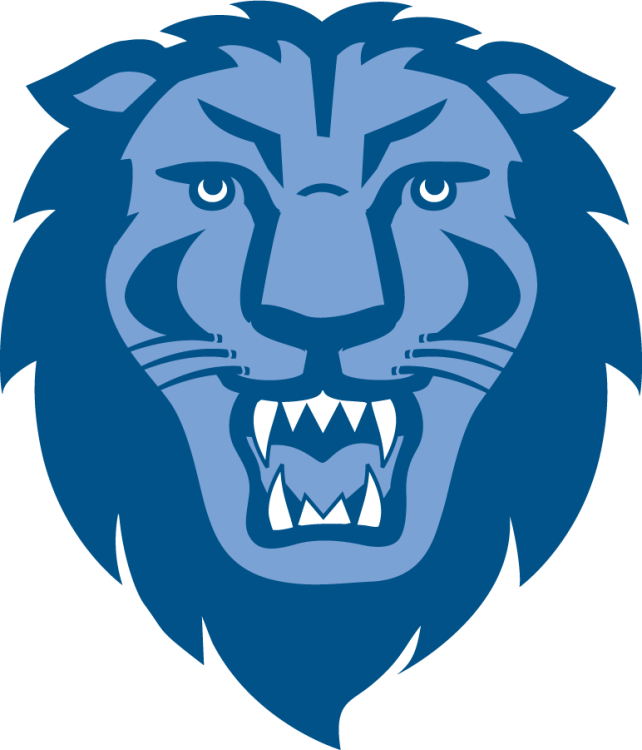 Columbia Lions Logo Primary Logo (2025-Pres) - Primary logo of a front-facing lion head in Columbia Blue and navy. This originally debuted in 1997.  In 2024, Columbia Athletics adjusted its color palette to incorporate a slightly darker shade of Columbia University Blue. The new shade provides increased contrast for use in electronic and print applications, as well as enhanced consistency with performance athletic apparel textiles. SportsLogos.Net