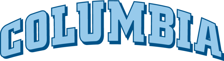 Columbia Lions Logo Wordmark Logo (2006-2025) - Wordmark with arched Columbia text in Columbia Blue with dark blue drop shadow. SportsLogos.Net