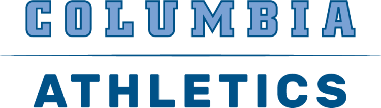 Columbia Lions Logo Wordmark Logo (2025-Pres) - Athletics wordmark with stacked text of serif Columbia above a line above sans serif all-caps Athletics in Columbia Blue and navy. A new shade of Columbia was adopted in 2024. SportsLogos.Net