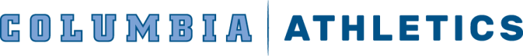 Columbia Lions Logo Wordmark Logo (2025-Pres) - Athletics wordmark with horizontal text of serif Columbia beside a line besides sans serif all-caps Athletics in Columbia Blue and navy. A new shade of Columbia was adopted in 2024. SportsLogos.Net