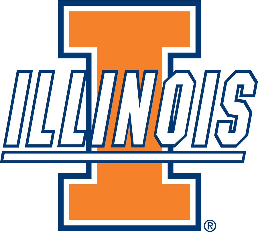 Illinois Fighting Illini Logo Secondary Logo (1995-2014) - Slanted ILLINOIS across I in orange, blue, and white. SportsLogos.Net Illinois Fighting Illini Logo Secondary Logo (1995-2014) - Slanted ILLINOIS across I in orange, blue, and white. SportsLogos.Net