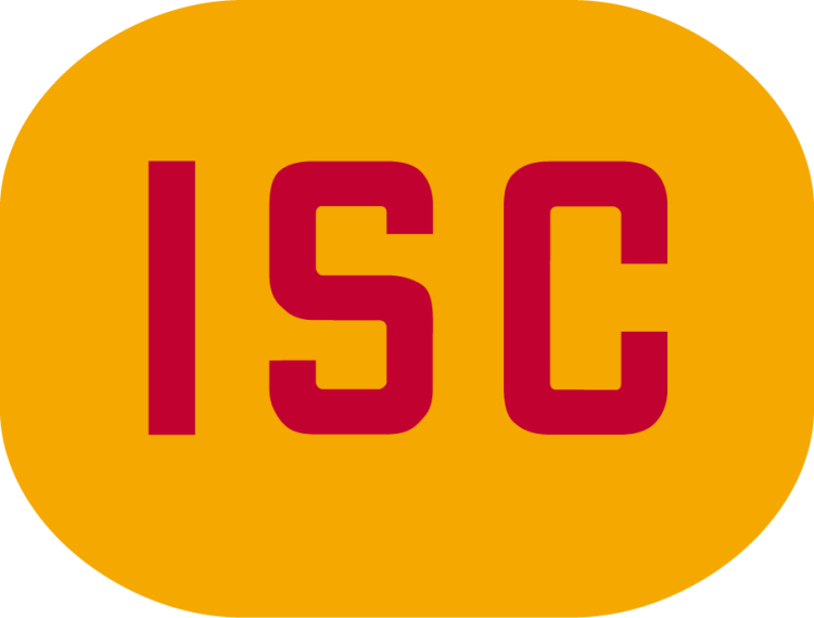 Iowa State Cyclones Logo Alternate Logo (1957-1959) - Block ISC letters in cardinal inside rounded gold rectangle. The school was then known as Iowa State College of Agriculture and Mechanic Arts (1898–1959). SportsLogos.Net