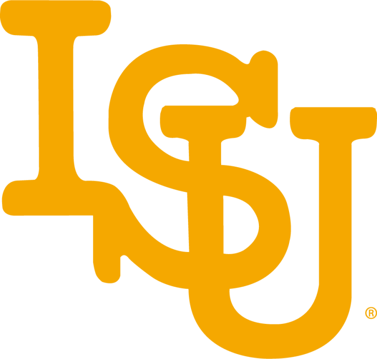 Iowa State Cyclones Logo Alternate Logo (1966-1983) - Staggered interlocking ISU letters with serifs in gold. SportsLogos.Net