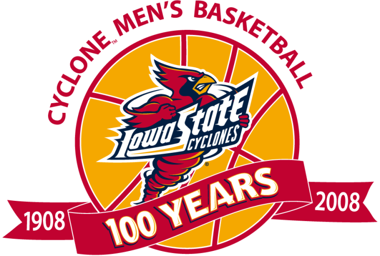 Iowa State Cyclones Logo Event Logo (2007-2008) - 100 Years of Cyclone Men`s Basketball anniversary logo. (1908-2008) SportsLogos.Net