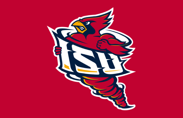 Iowa State Cyclones Logo Helmet Logo (1995-2007) - Secondary Cy-ISU logo on cardinal football helmet. This design was worn on the left side only of the helmet to keep the design forward-facing. SportsLogos.Net