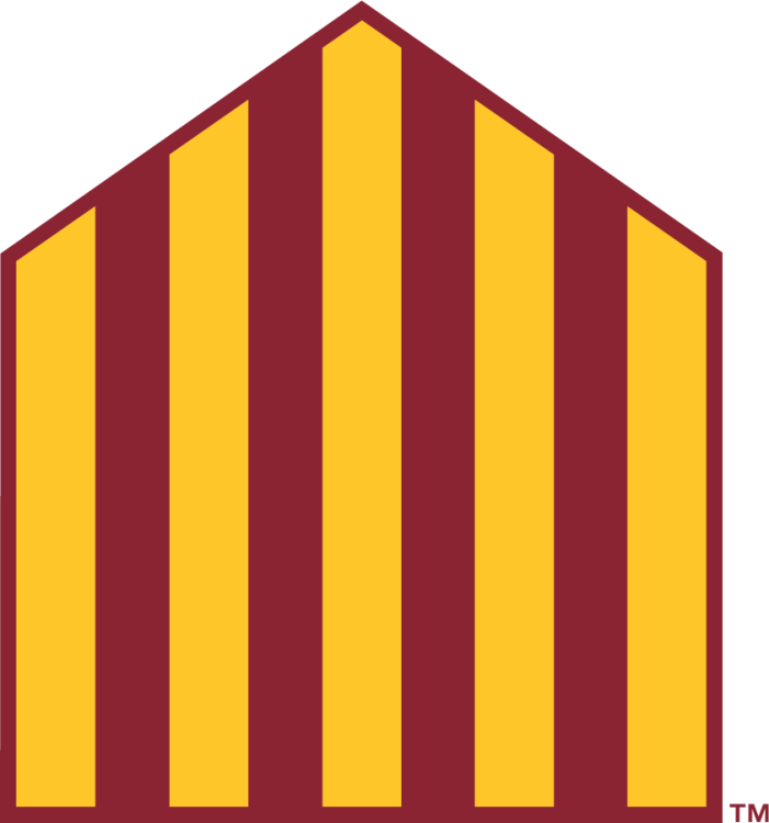 Iowa State Cyclones Logo Throwback Logo (2020-Pres) - The chevron bars in cardinal & gold. The Iowa State football program added the pentagon-shaped striped patch to its jerseys in 2020 (permanently in 2023) in honor of Jack Trice, the first black athlete in Cyclones history. Trice tragically died from injuries suffered during a game at Minnesota in 1923. SportsLogos.Net
