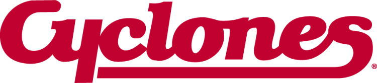 Iowa State Cyclones Logo Wordmark Logo (1983-1995) - Straight script Cyclones wordmark in cardinal with a long tail on the S. SportsLogos.Net