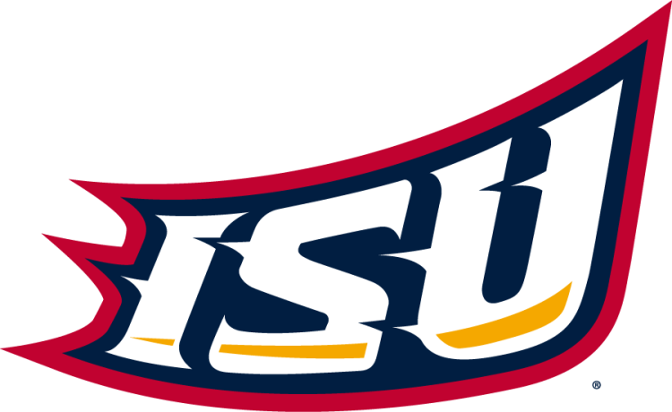 Iowa State Cyclones Logo Wordmark Logo (1995-2007) - Stylized arched ISU wordmark in white with gold accent, navy inline, and cardinal outline. SportsLogos.Net