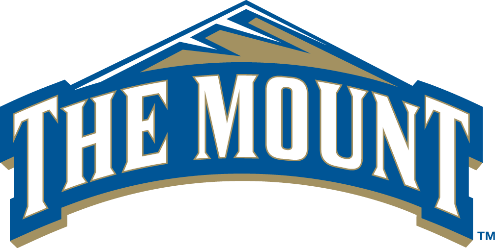 Mount St. Marys Mountaineers Primary Logo (2004-Pres) - Moutain Top with blue banner saying The Mount SportsLogos.Net