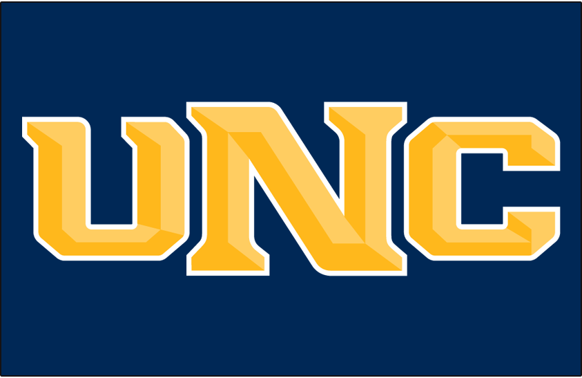 Northern Colorado Bears Logo Helmet Logo (2021-Pres) - UNC acronym logo in gold/light gold/white on blue football helmet. SportsLogos.Net