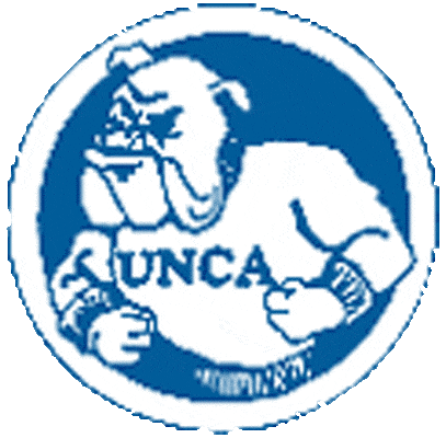 North Carolina/Asheville Bulldogs Logo Primary Logo (1982-1988) - Blue and white Dog in a circle with UNCA shirt SportsLogos.Net North Carolina/Asheville Bulldogs Logo Primary Logo (1982-1988) - Blue and white Dog in a circle with UNCA shirt SportsLogos.Net