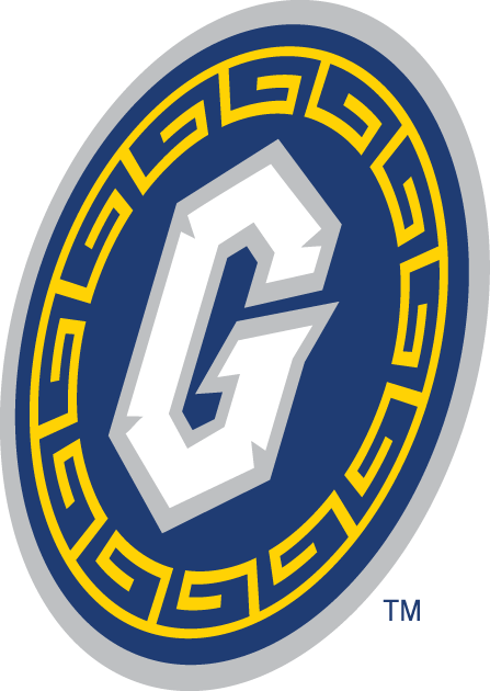 NC-Greensboro Spartans Logo Alternate Logo (2001-2019) - White G with silver outline on a blue shield SportsLogos.Net