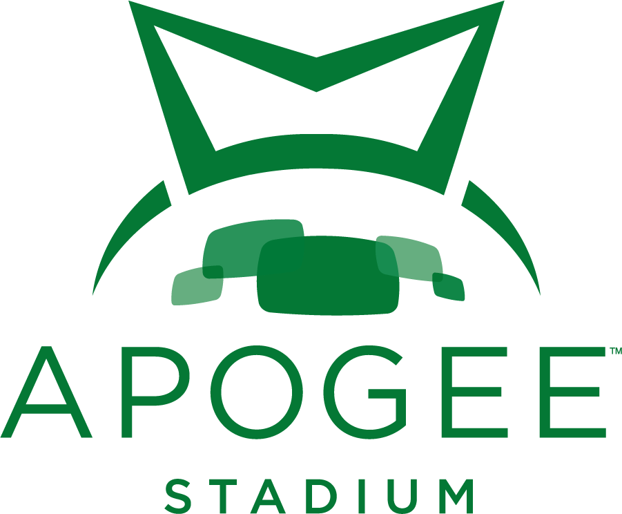 North Texas Mean Green Logo Stadium Logo (2011-Pres) - Apogee Stadium logo in several shades of green. Opened in 2011, it is home to the University of North Texas (UNT) Mean Green football team. The facility replaced Fouts Field, where the football program had been based since 1952. It was originally named Mean Green Stadium before naming rights were acquired. SportsLogos.Net