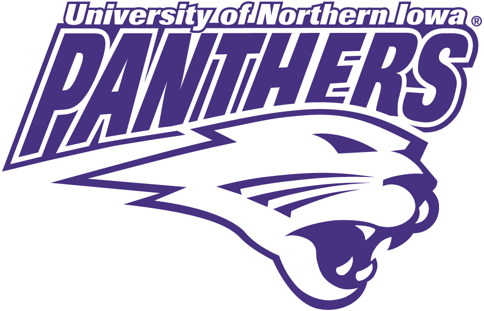 Northern Iowa Panthers Logo Secondary Logo (2002-2014) - Panthers in purple over yellow Panther's head SportsLogos.Net Northern Iowa Panthers Logo Secondary Logo (2002-2014) - Panthers in purple over yellow Panther's head SportsLogos.Net