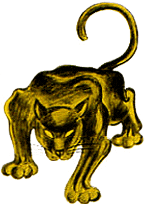 Pittsburgh Panthers Logo Primary Logo (1955-1965) - Golden Panther on the prowl with tail up SportsLogos.Net Pittsburgh Panthers Logo Primary Logo (1955-1965) - Golden Panther on the prowl with tail up SportsLogos.Net
