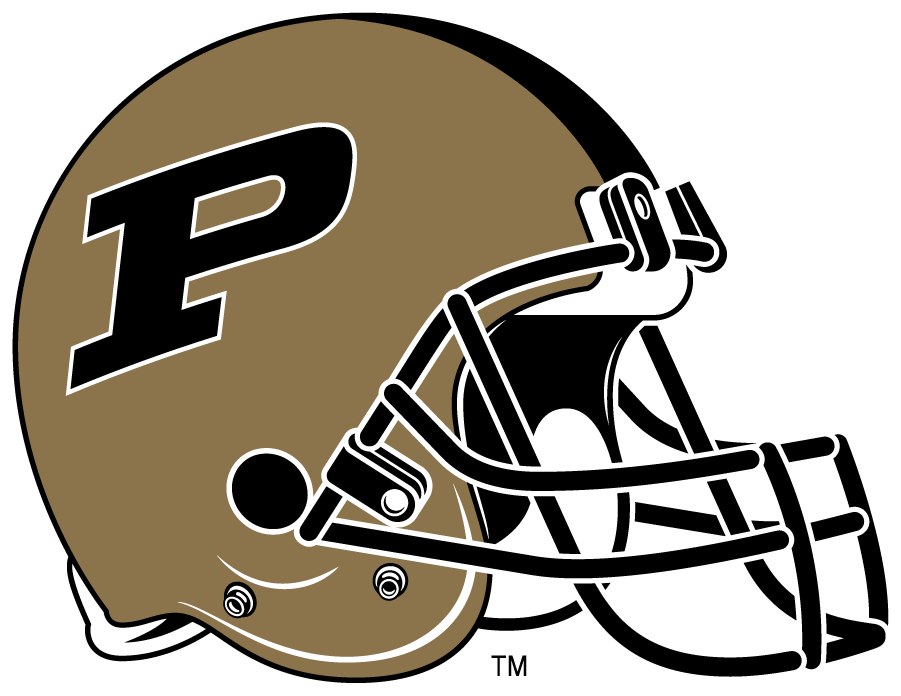 Purdue Boilermakers Helmet Helmet (2011-2014) - Gold helmet with black Motion P logo, black facemask, and black stripe. SportsLogos.Net Purdue Boilermakers Helmet Helmet (2011-2014) - Gold helmet with black Motion P logo, black facemask, and black stripe. SportsLogos.Net