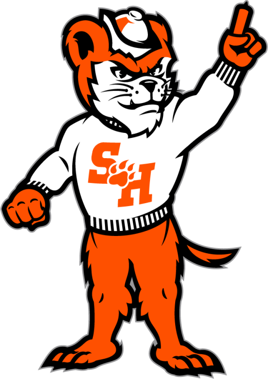 Sam Houston State Bearkats Logo Mascot Logo (2024-Pres) - Athletics-specific Sammy mascot logo. This Sammy holding up a #1 is used for athletic use since he is wearing a hat. SportsLogos.Net