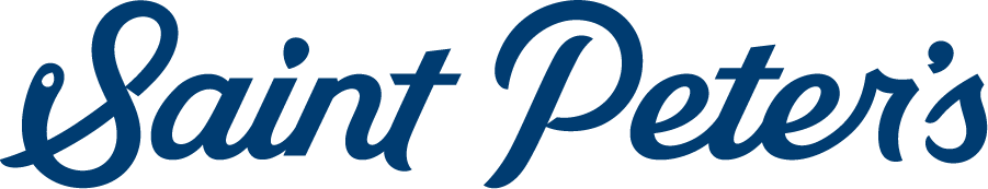 Saint Peters Peacocks Logo Wordmark Logo (2020-Pres) - Saint Peter's redesigned their entire athletic logo program in the Summer of 2020, including this new logotype showing the name of the school SAINT PETER'S in scripted blue lettering SportsLogos.Net Saint Peters Peacocks Logo Wordmark Logo (2020-Pres) - Saint Peter's redesigned their entire athletic logo program in the Summer of 2020, including this new logotype showing the name of the school SAINT PETER'S in scripted blue lettering SportsLogos.Net