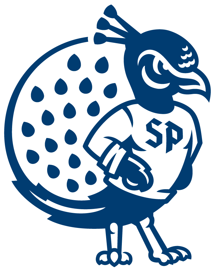 Saint Peters Peacocks Logo Alternate Logo (2020-Pres) - Saint Peter's redesigned their entire athletic logo program in the Summer of 2020, including this new updated version of their peacock logo. The peacock mascot logo was reimagined with inspiration from its most recent iteration, as well as a callback to one of the earliest iterations of the mascot. The peacock now includes a look of determination with three crest feathers symbolizing the holy trinity found on the University seal, shown here with sleeves rolled up showing determination while embracing hard work. SportsLogos.Net Saint Peters Peacocks Logo Alternate Logo (2020-Pres) - Saint Peter's redesigned their entire athletic logo program in the Summer of 2020, including this new updated version of their peacock logo. The peacock mascot logo was reimagined with inspiration from its most recent iteration, as well as a callback to one of the earliest iterations of the mascot. The peacock now includes a look of determination with three crest feathers symbolizing the holy trinity found on the University seal, shown here with sleeves rolled up showing determination while embracing hard work. SportsLogos.Net