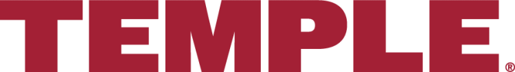 Temple Owls Logo Wordmark Logo (2025-Pres) - Temple wordmark in cherry. In 2025, the athletics typography was changed to a simple sans serif type. SportsLogos.Net