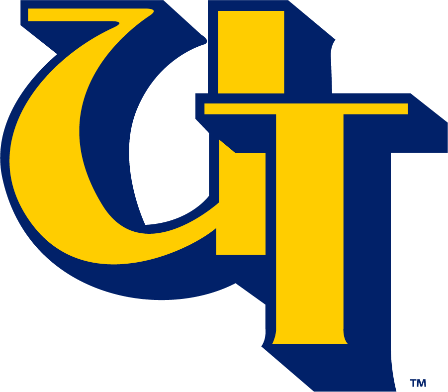 Toledo Rockets Logo Alternate Logo (1983-1995) - Stylized overlapping UT in gold with blue drop shadow. Can appear in only blue or gold. SportsLogos.Net