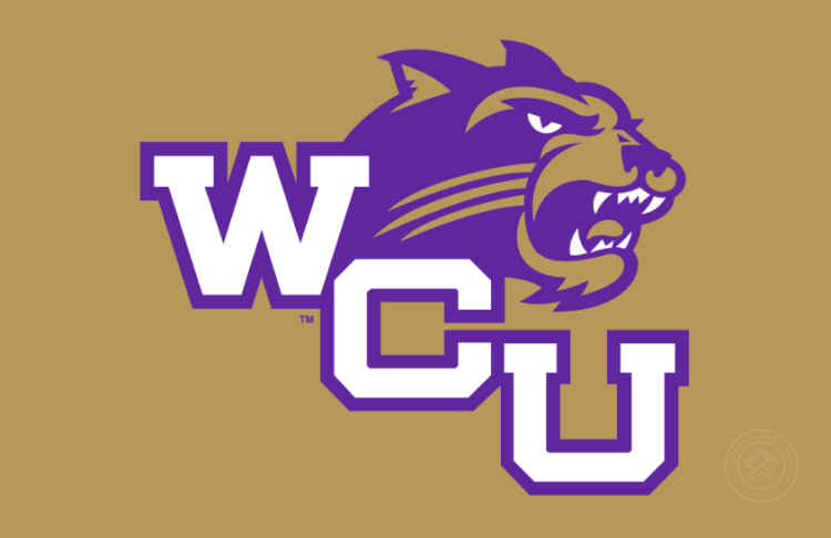 Western Carolina Catamounts Logo Primary Dark Logo (2008-2015) - WCU Catamount Head logo on gold background.  The university unveiled a fresh look for Catamount athletics in August 2008, just in time for the 75th anniversary of the selection of the Catamount as the official mascot for Westerns intercollegiate sports teams. Western also reverted to original shades of its school colors of purple and gold, with a deeper purple and traditional gold replacing bright hues of purple and yellow used in recent years. The 2008 evolution of the Catamount logo was designed by Rickabaugh Graphics in Gahanna, Ohio. SportsLogos.Net
