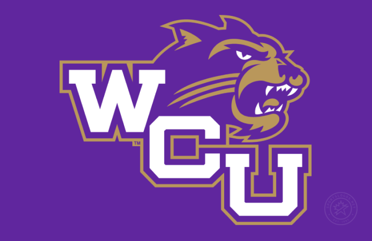 Western Carolina Catamounts Logo Primary Dark Logo (2008-2015) - WCU Catamount Head logo on purple background.  The university unveiled a fresh look for Catamount athletics in August 2008, just in time for the 75th anniversary of the selection of the Catamount as the official mascot for Westerns intercollegiate sports teams. Western also reverted to original shades of its school colors of purple and gold, with a deeper purple and traditional gold replacing bright hues of purple and yellow used in recent years. The 2008 evolution of the Catamount logo was designed by Rickabaugh Graphics in Gahanna, Ohio. SportsLogos.Net