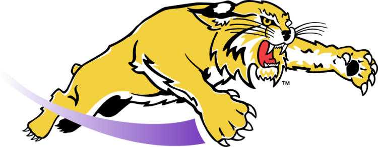 Western Carolina Catamounts Logo Secondary Logo (1996-2003) - In June 1996, a full body catamount in a leaping motion with a purple gradient swipe to go with the side-looking Primary head logo . Shortly after Bardo became chancellor in 1995, he commissioned the design of a new Catamount insignia that depicted the more aggressive stance WCU was taking in all its academic and athletic programs. SportsLogos.Net