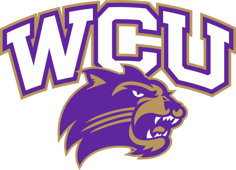 Western Carolina Catamounts Logo Secondary Logo (2015) - Secondary logo of arched WCU with catamount head in purple & gold. This logo was introduced in April 2015 and became the Primary that fall. SportsLogos.Net