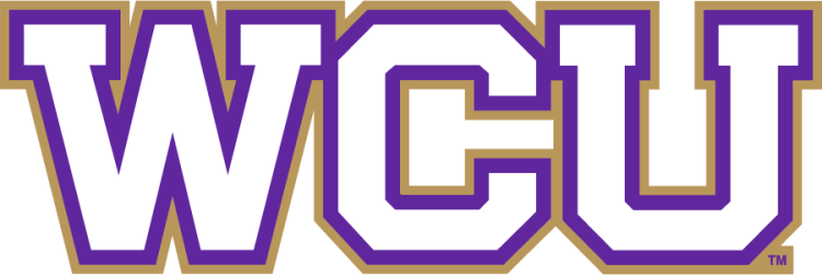 Western Carolina Catamounts Logo Wordmark Logo (2008-2018) - Straight WCU wordmark. The university unveiled a fresh look for Catamount athletics in August 2008, just in time for the 75th anniversary of the selection of the Catamount as the official mascot for Westerns intercollegiate sports teams. Western also reverted to original shades of its school colors of purple and gold, with a deeper purple and traditional gold replacing bright hues of purple and yellow used in recent years. SportsLogos.Net
