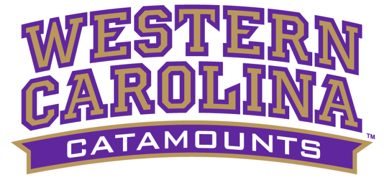 Western Carolina Catamounts Logo Wordmark Logo (2008-2018) - Arched WESTERN CAROLINA CATAMOUNTS wordmark. The university unveiled a fresh look for Catamount athletics in August 2008, just in time for the 75th anniversary of the selection of the Catamount as the official mascot for Westerns intercollegiate sports teams. Western also reverted to original shades of its school colors of purple and gold, with a deeper purple and traditional gold replacing bright hues of purple and yellow used in recent years. SportsLogos.Net