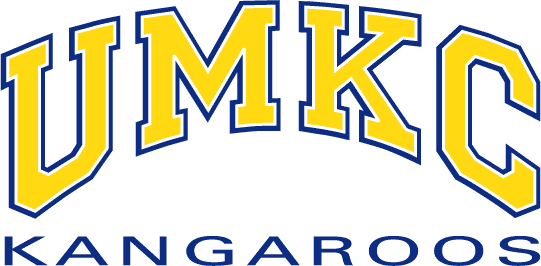 UMKC Kangaroos Logo Wordmark Logo (1987-2004) - UMKC in yellow with blue outline Kangaroos in blue SportsLogos.Net UMKC Kangaroos Logo Wordmark Logo (1987-2004) - UMKC in yellow with blue outline Kangaroos in blue SportsLogos.Net