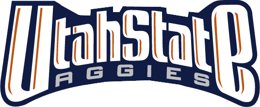 Utah State Aggies Logo Wordmark Logo (1996-2011) - Utah State in white on blue with Aggies in silver SportsLogos.Net Utah State Aggies Logo Wordmark Logo (1996-2011) - Utah State in white on blue with Aggies in silver SportsLogos.Net
