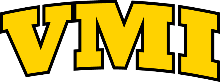 VMI Keydets Logo Secondary Logo (2014-2016) - Arched block serif VMI letters in yellow with black outline. SportsLogos.Net