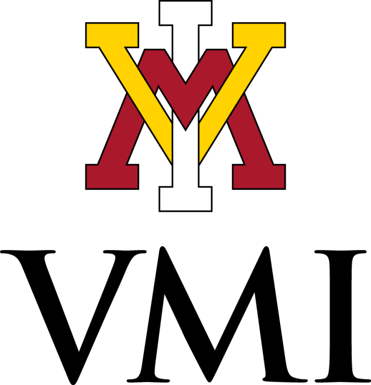 VMI Keydets Logo Secondary Logo (2016-2025) - Abbreviated Combination mark of the interlocking VMI (spider) design above black VMI letters in the font Trajan Pro. SportsLogos.Net