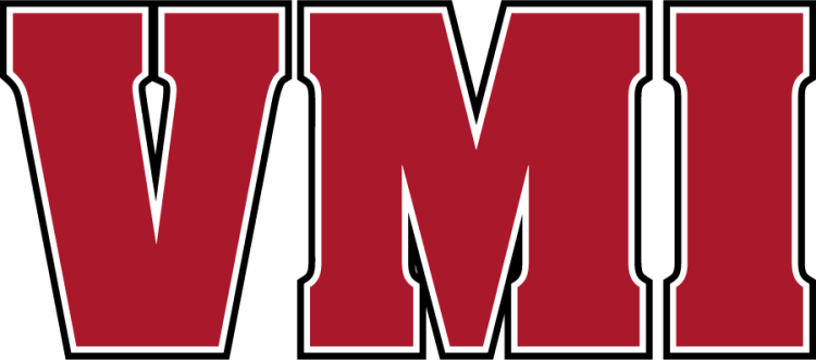 VMI Keydets Logo Secondary Logo (2016-2025) - Secondary logo of VMI letters in red, white, & black using the font Aachen. SportsLogos.Net