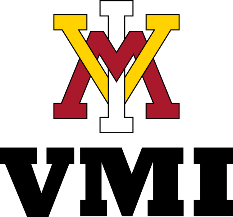 VMI Keydets Logo Secondary Logo (2016-2025) - Abbreviated Combination mark of the interlocking VMI (spider) design above block serif VMI letters in black. SportsLogos.Net