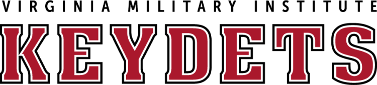 VMI Keydets Logo Wordmark Logo (2016-2025) - Wordmark with black sans serif Virginia Military Institute text above larger serif Keydets text in red with white inline & black outline. SportsLogos.Net