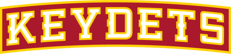 VMI Keydets Logo Wordmark Logo (2025-Pres) - Primary Keydets wordmark in red, yellow, and white. With its upward curve and banner style backdrop, it conveys pride, momentum, and visual impact. This is the version paired with the mascot logos. SportsLogos.Net