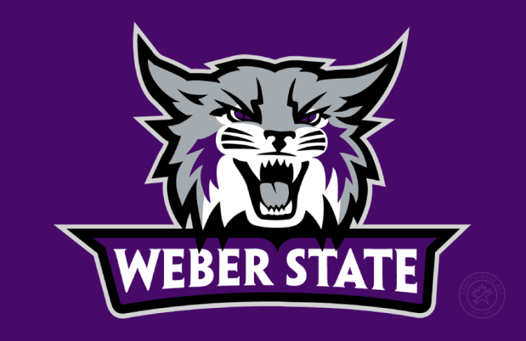 Weber State Wildcats Logo Primary Dark Logo (2023-Pres) - Primary logo of the updated Cathead logo above Weber State wordmark in purple, gray, black, and white with gray outline on purple background. Weber State University unveiled updated versions of its existing athletics logos in July 2023 for the 2023-24 school year and beyond. The changes are the first in 11 years. The school implemented the current logos in 2012 that re-did the wildcat head and Weber State word marks that eliminated the previous cat-inside-a-shield logo. The differences are not drastic as the primary logo retains the same overall shape. In general, the new cat head logo uses more purple and black, and the word marks use a bolder typeface and thicker outline colors, including a thick black outline around the main Weber State word mark that appears underneath the cat head in the full, primary logo. The cat head has undergone several small but noticeable changes. Those include: more purple on the cat`s cheeks, most of the white accents around the cat`s edges have been removed, changed eyes with more defined black outlines, a smaller mouth, and a little extra gray to define the top of the cat`s nose. SportsLogos.Net