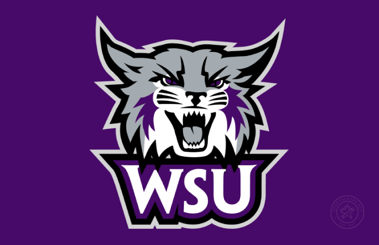 Weber State Wildcats Logo Secondary Logo (2023-Pres) - Updated Cathead logo with WSU lettermark in purple, gray, black, and white with gray outline on purple background. Weber State University unveiled updated versions of its existing athletics logos in July 2023 for the 2023-24 school year and beyond. The changes are the first in 11 years. The school implemented the current logos in 2012 that re-did the wildcat head and Weber State word marks that eliminated the previous cat-inside-a-shield logo. The differences are not drastic as the primary logo retains the same overall shape. In general, the new cat head logo uses more purple and black, and the word marks use a bolder typeface and thicker outline colors, including a thick black outline around the main Weber State word mark that appears underneath the cat head in the full, primary logo. The cat head has undergone several small but noticeable changes. Those include: more purple on the cat`s cheeks, most of the white accents around the cat`s edges have been removed, changed eyes with more defined black outlines, a smaller mouth, and a little extra gray to define the top of the cat`s nose. SportsLogos.Net
