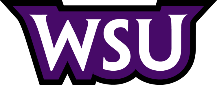 Weber State Wildcats Logo Wordmark Logo (2023-Pres) - Stylized WSU lettermark in white with purple inline and black outline. Weber State University unveiled updated versions of its existing athletics logos in July 2023 for the 2023-24 school year and beyond. The changes are the first in 11 years. The school implemented the current logos in 2012 that re-did the wildcat head and Weber State word marks that eliminated the previous cat-inside-a-shield logo. The new word marks use a bolder typeface and thicker outline colors, including a thick black outline around the main Weber State word mark that appears underneath the cat head in the full, primary logo. SportsLogos.Net