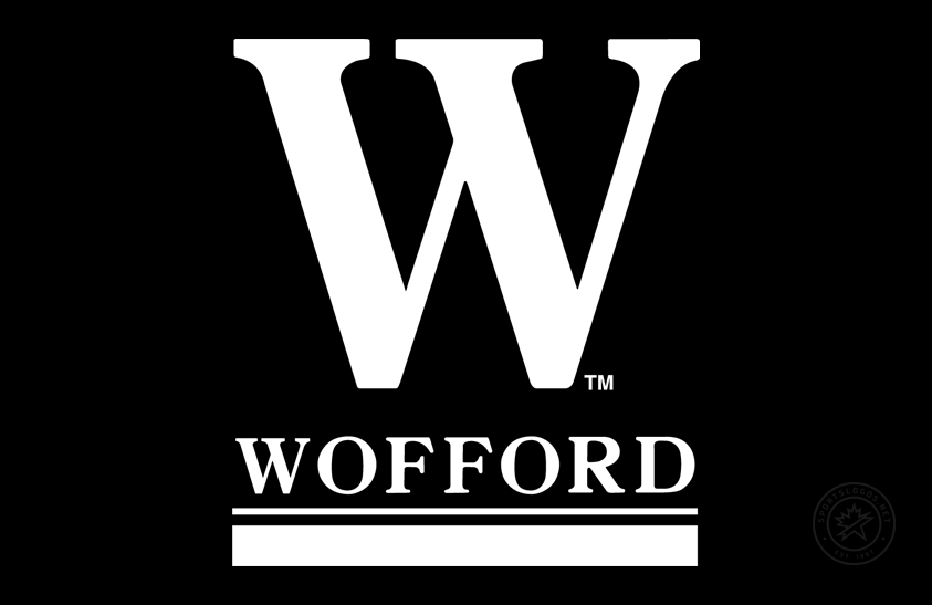 Wofford Terriers Logo Primary Dark Logo (1987-2015) - W above WOFFORD with line & bar in all-white on black background. SportsLogos.Net