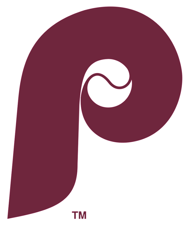 Maine Phillies Logo Primary Logo (1988) - The Maine Phillies logo, used for a single season in 1988 following the team's name change from Guides, was a simple recycling of the Philadelphia Phillies logo of the time. A burgundy 