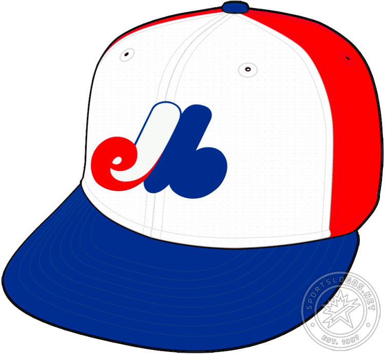 Memphis Blues Cap Cap (1974-1975) - The Memphis Blues cap, used during their first seasons as a Triple-A ballclub, was a direct copy of the logo used by their Major League parent club - the Montreal Expos. The logo featured the same stylized 