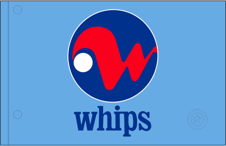 Winnipeg Whips Logo Jersey Logo (1970) - The Winnipeg Whips road jersey logo, used for the second half of their inaugural 1970 season, features a red 