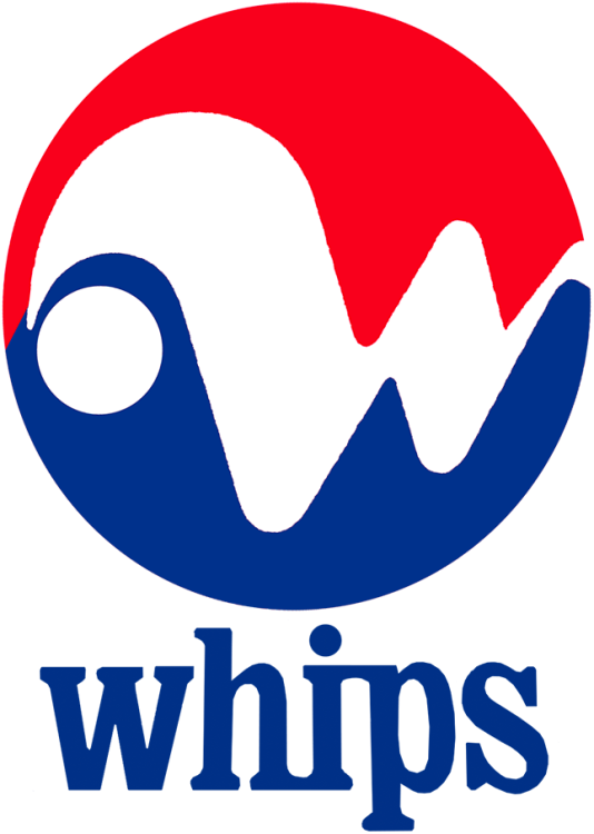 Winnipeg Whips Logo Primary Logo (1971) - The Winnipeg Whips logo, used for their second (and final) season, featured a white scripted 